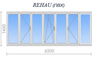 Остекление балкона rehau