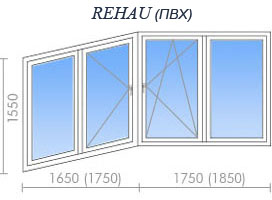 Остекление балкона rehau